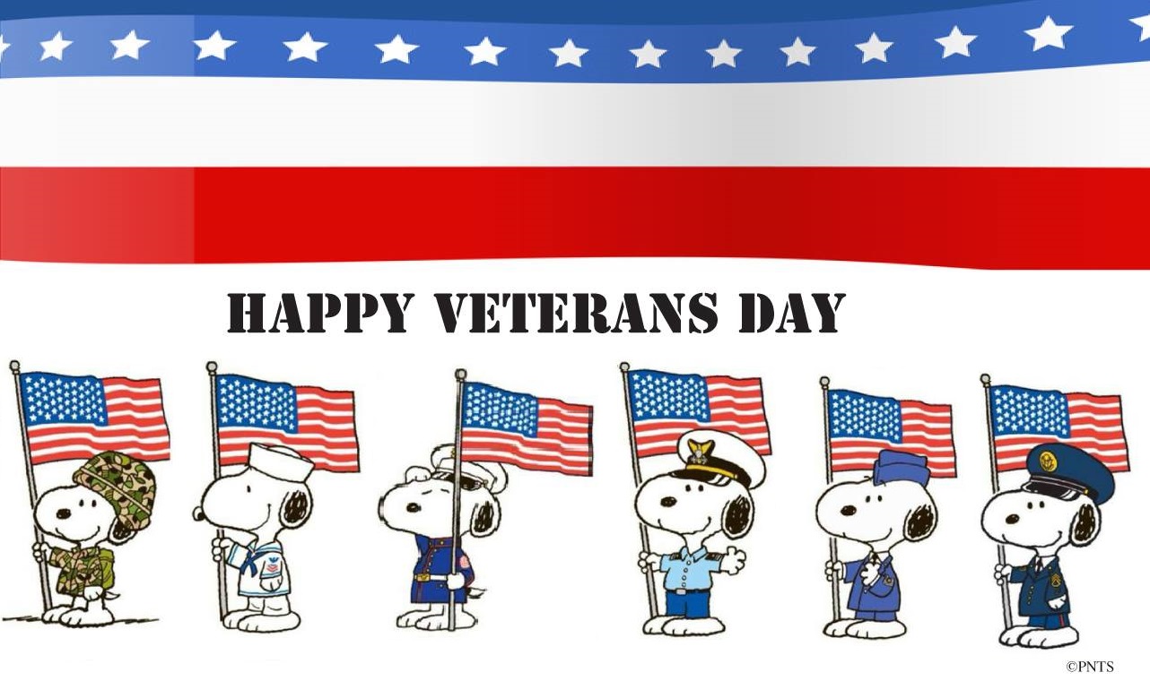 happy Veterans Day snoopy dog clipart