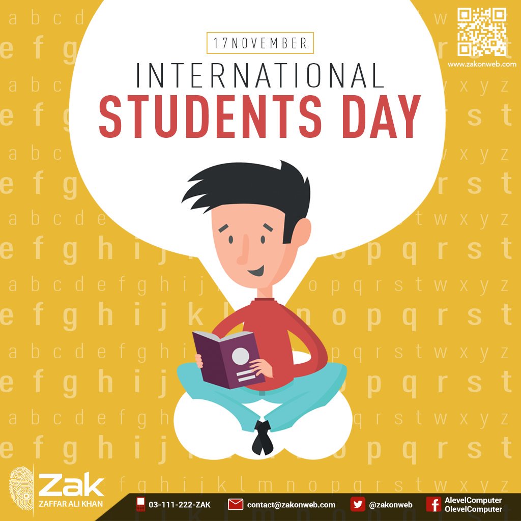 international Students Day boy reading book illustration