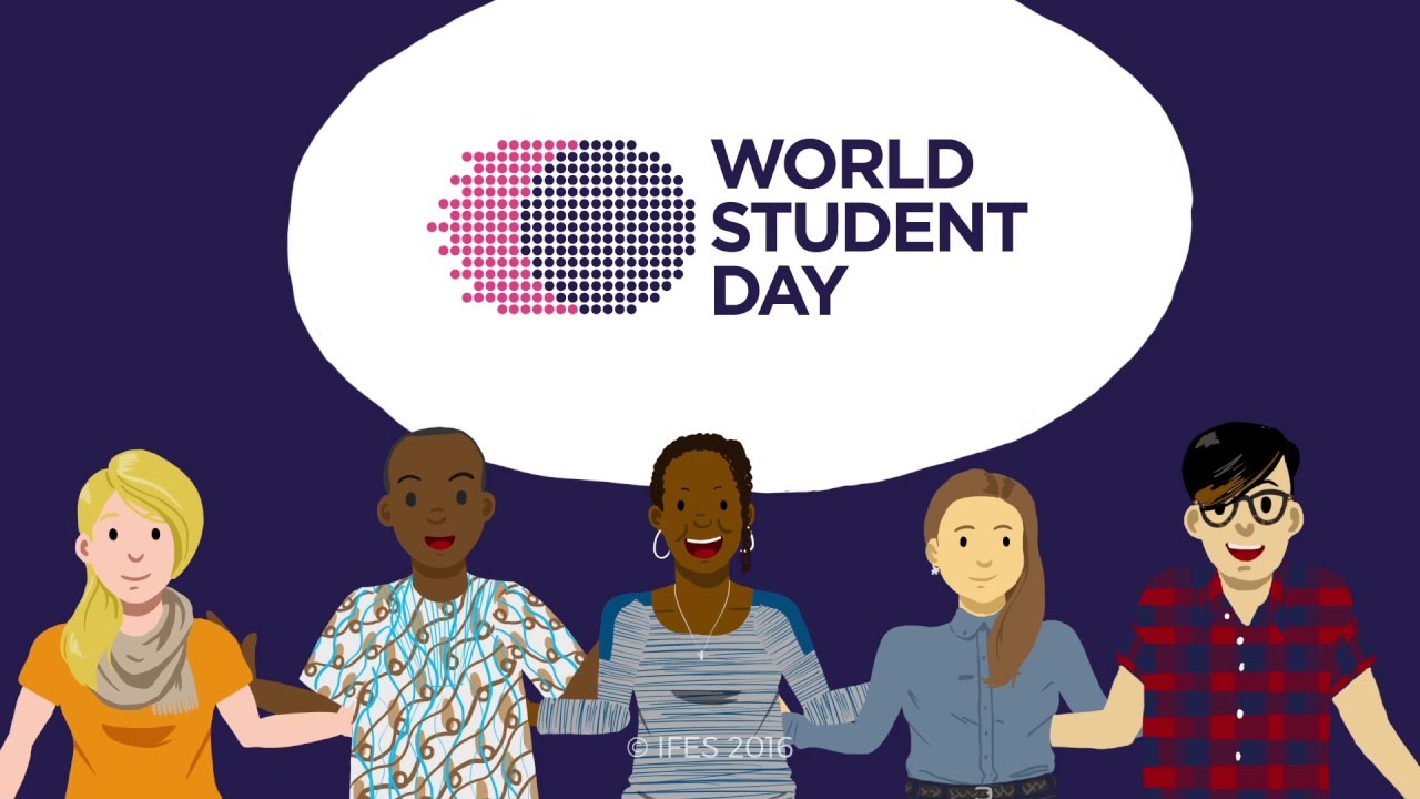 world students day students illustration