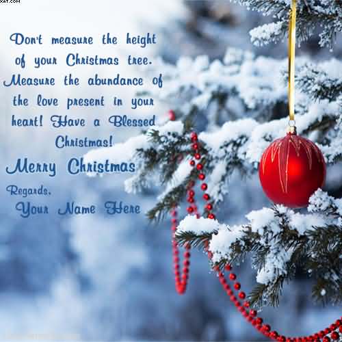 Don’t measure the height of your Christmas tree Measure the abundance of the love present in your heart Merry Christmas