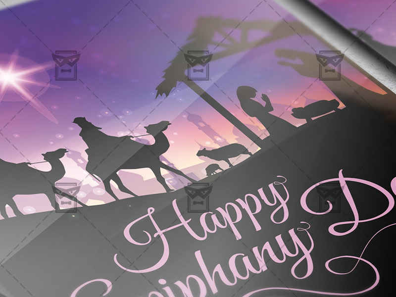 Happy Epiphany day greeting card