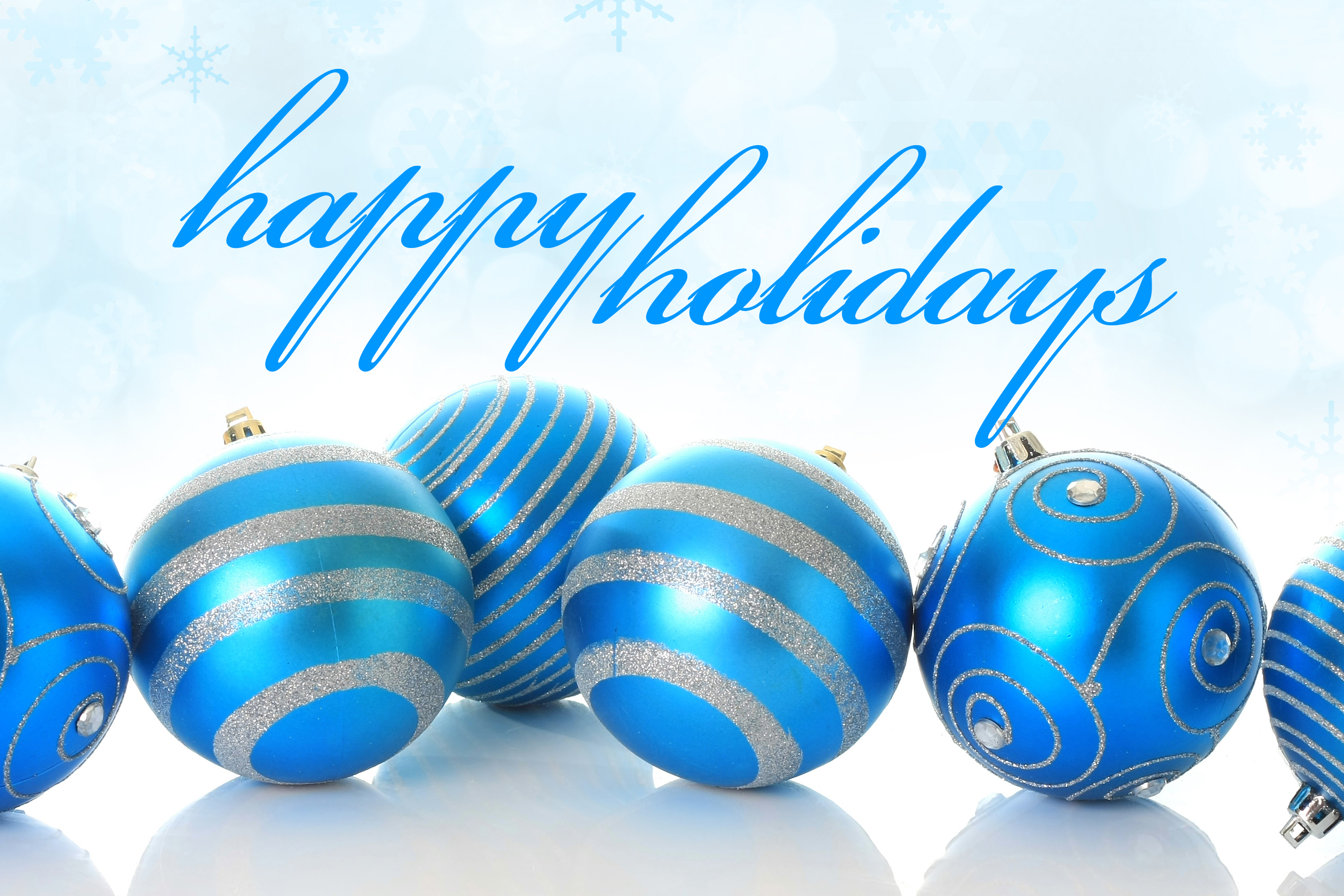 Happy Holidays blue christmas balls picture