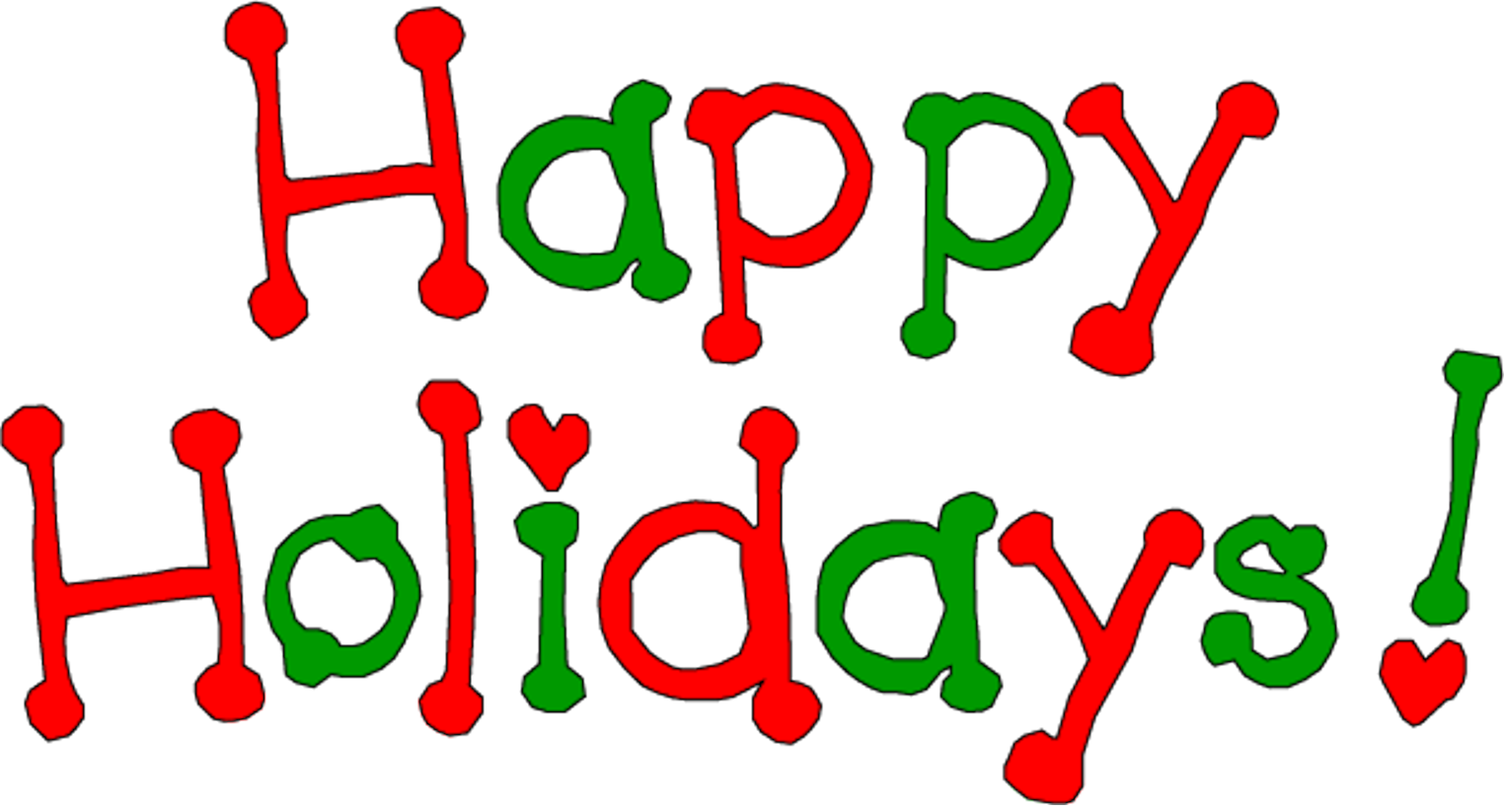 Happy Holidays candy color text clipart