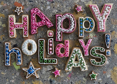 Happy Holidays candy text