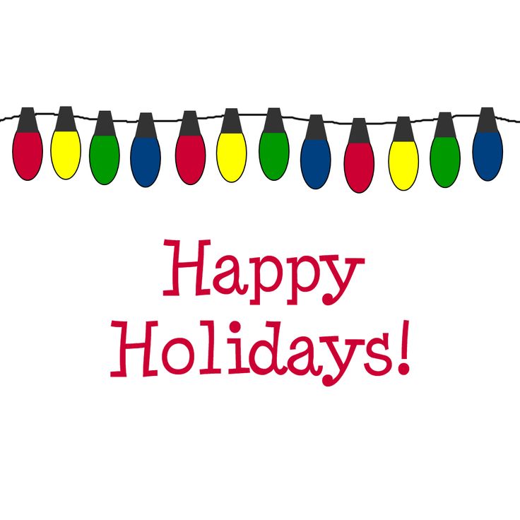 Happy Holidays colorful lights clipart