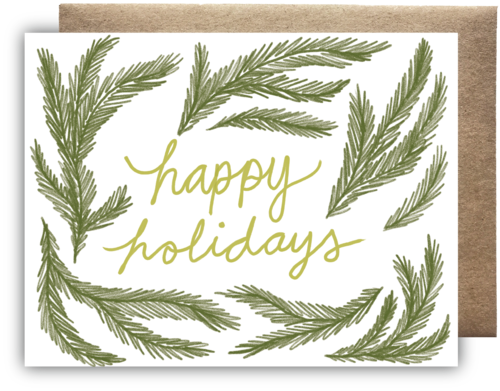 Happy Holidays foliage card