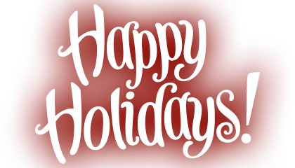 Happy Holidays glowing text clipart