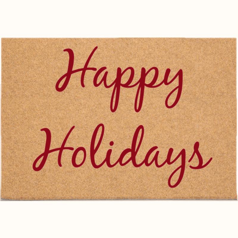 Happy Holidays lettering on cardboard