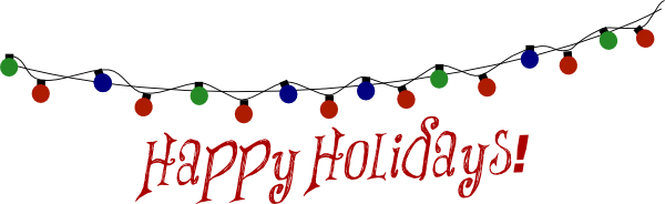 Happy Holidays lights decoration clipart