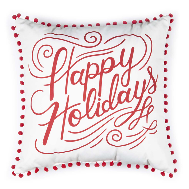 Happy Holidays pillow cover picture