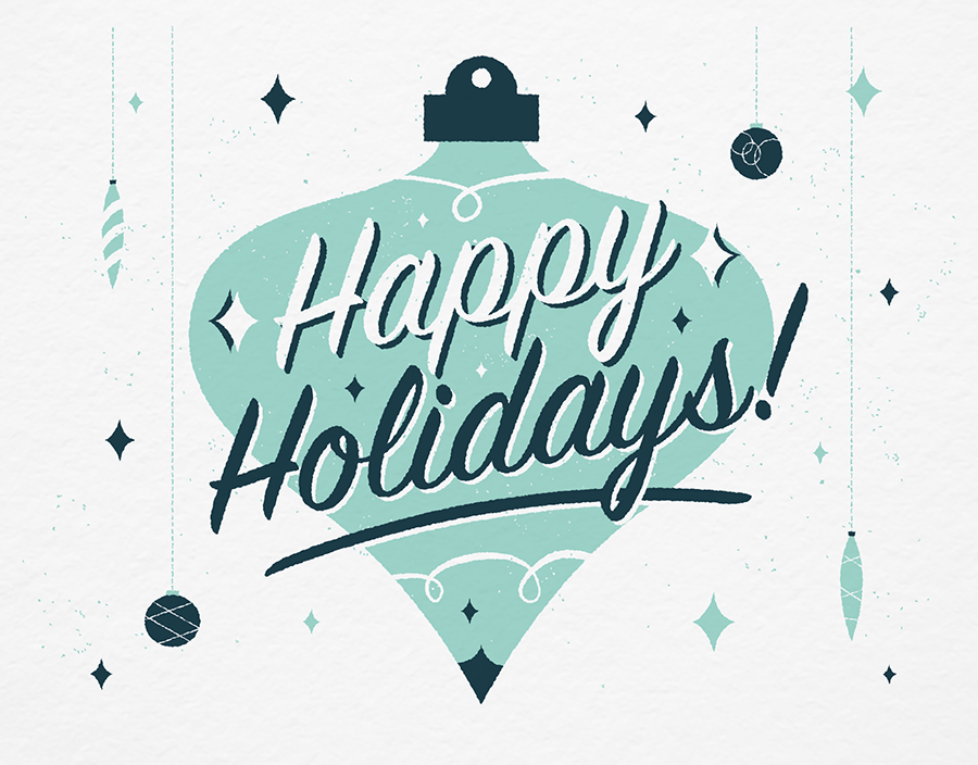 Happy Holidays retro design