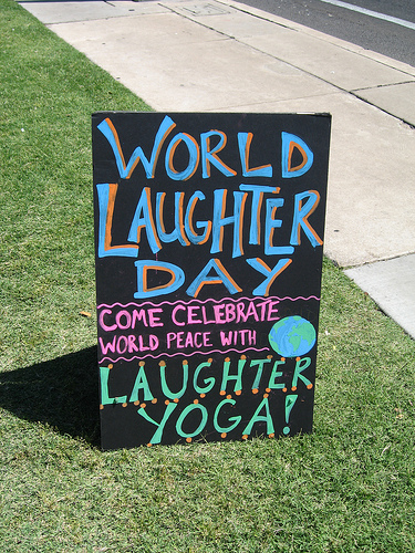 World Laughter day laughter yoga notice board