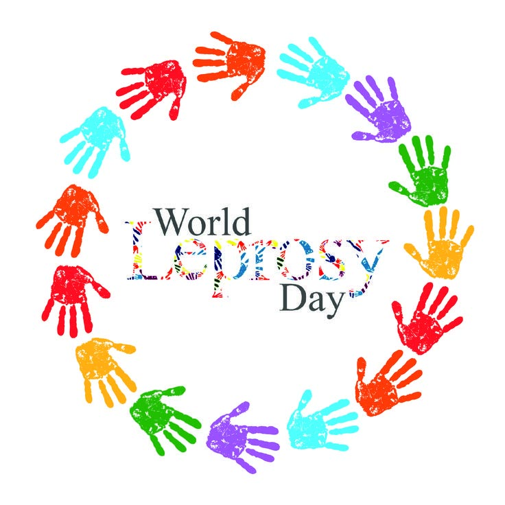 World Leprosy Day colorful hand prints