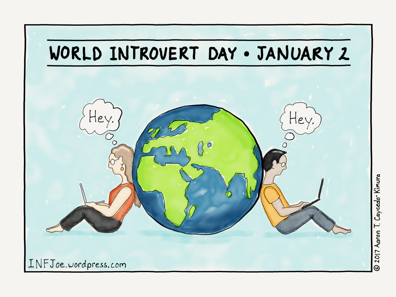 World introvert Day january 2 illustration