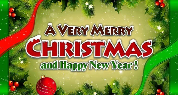 a very merry christmas and happy new year card