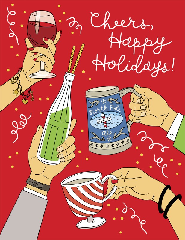 cheers Happy Holidays card