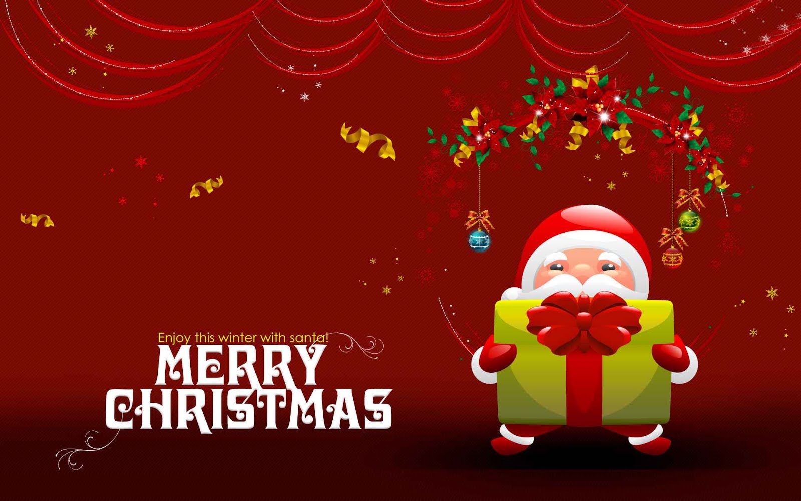 enjoy this winter with santa merry christmas