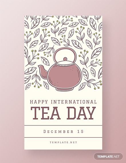 happy International Tea Day december 15 greeting card