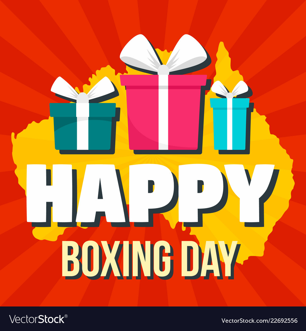 Happy boxing day concept background, flat style