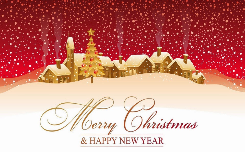 merry Christmas & happy new year greeting card