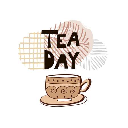 tea day wishes illustration