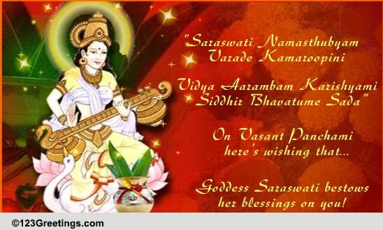 goddess saraswati bestows her blessings on you