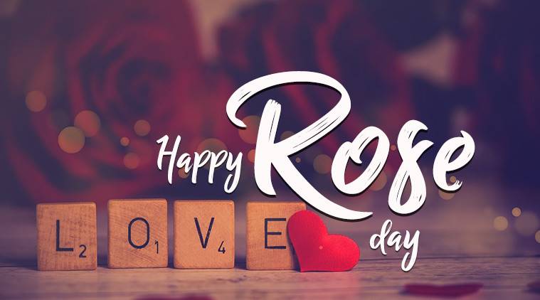 happy Rose Day love text on small boxes