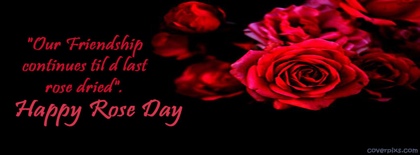 our friendship continues til d last rose dried. happy rose day facebook cover picture