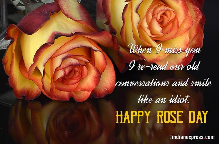 when i miss you i re read our old conversations and smile like an idiot. happy rose day