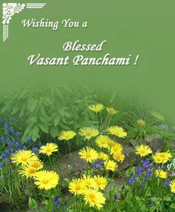 wishing you a blessed basant panchami card