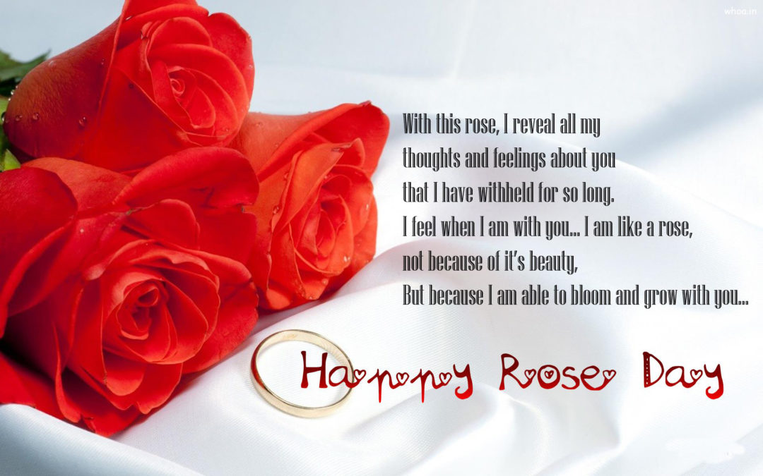 with this rose, i reveal all my thoughts and feelings about you happy rose day