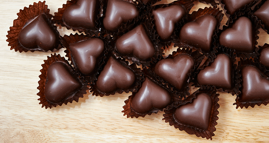 happy Chocolate Day heart shaped chocolates picture