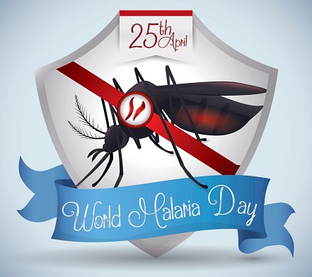 25th april World Malaria Day shield