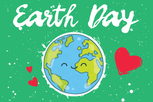 Earth Day 2019 colorful greeting card