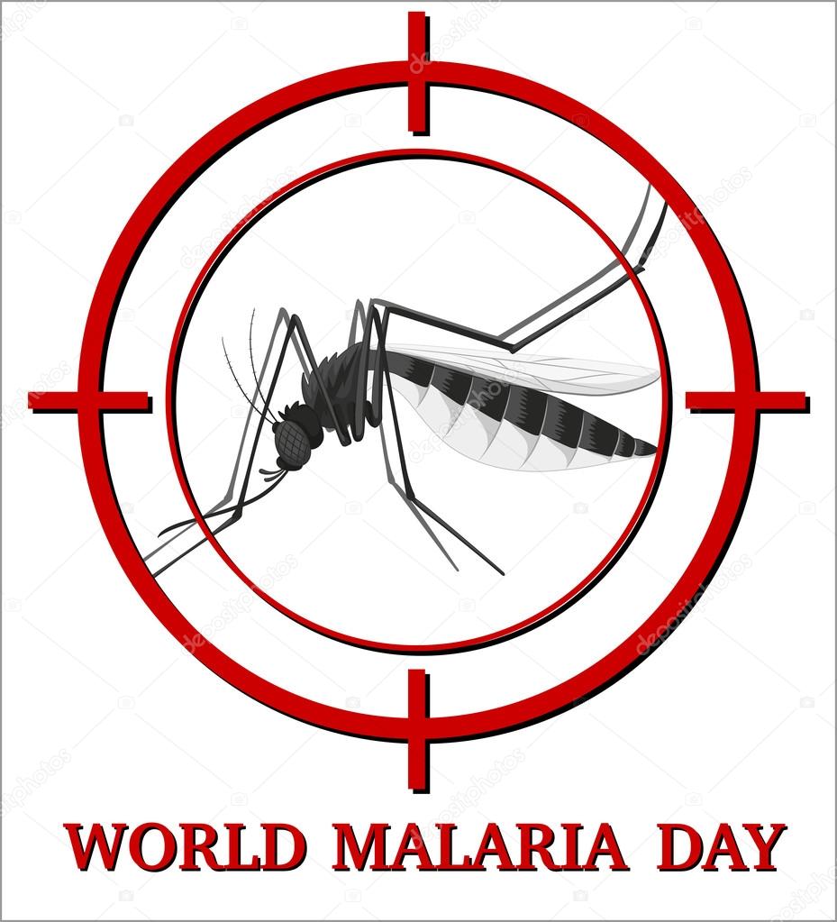 World Malaria Day mosquito in focus illustration