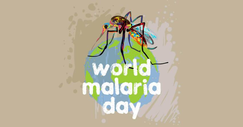 World Malaria Day mosquito on earth globe illustration