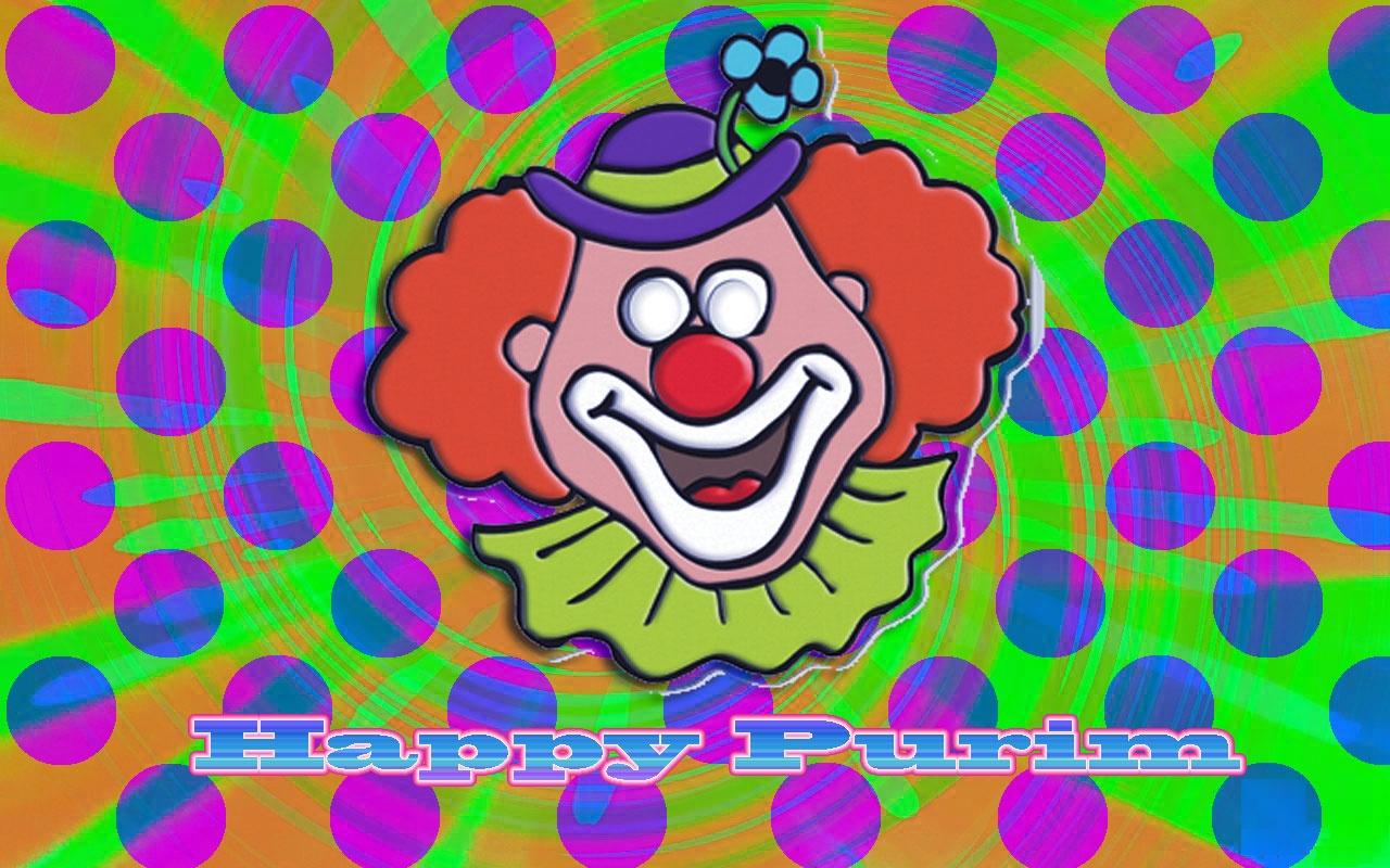 happy purim clown face