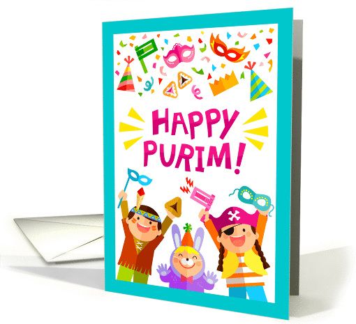 happy purim greeting ecard