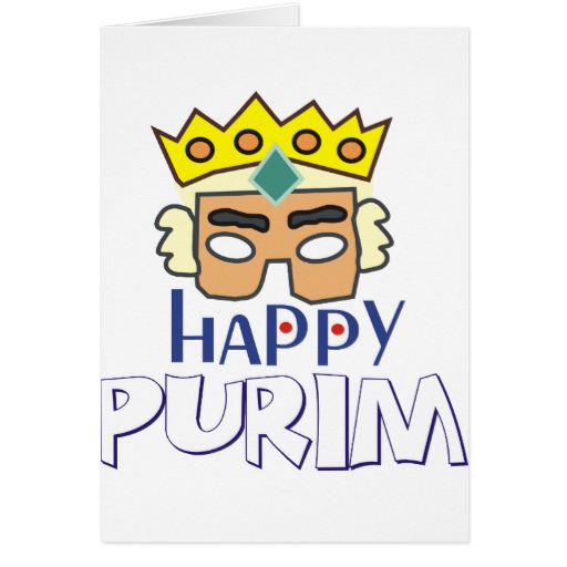 happy purim king face card