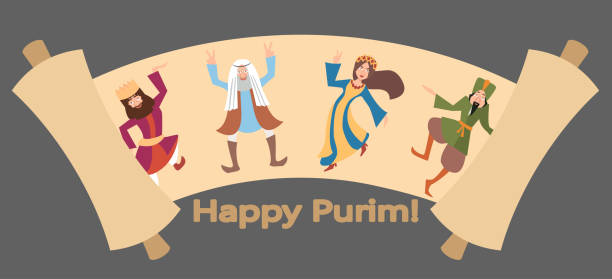 happy purim megillat easter cartoon vector