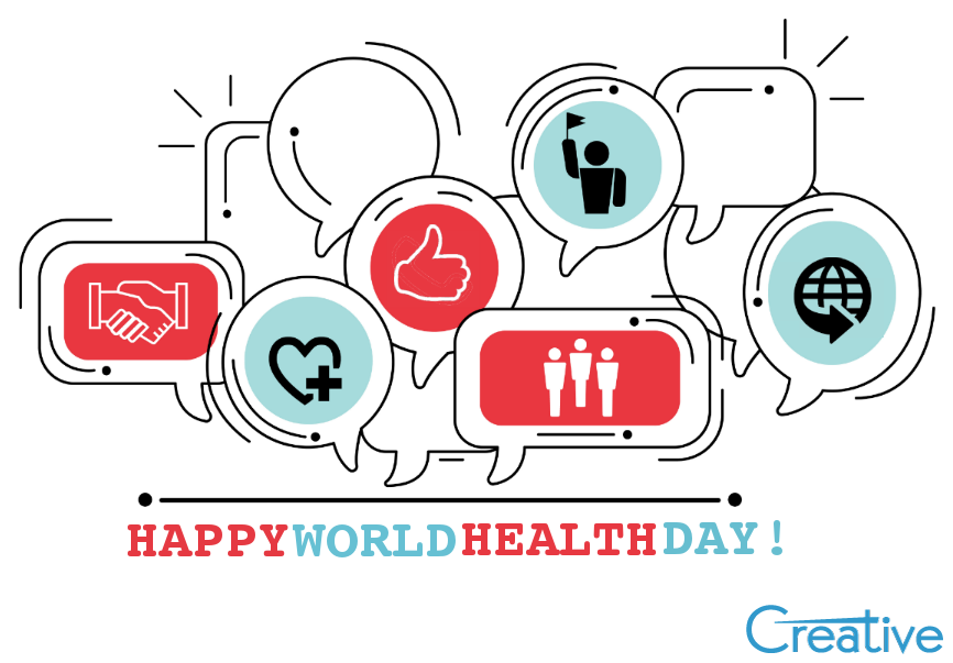 happy world health day illustration