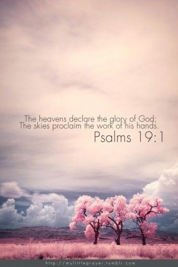 the heavens declare the glory of god the skies proclaim the work of his hands.