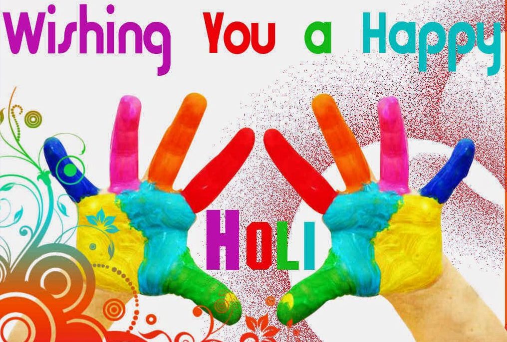 wishing you a happy holi colorful hands