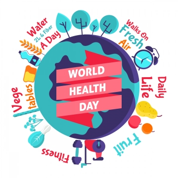 world health day colorful card