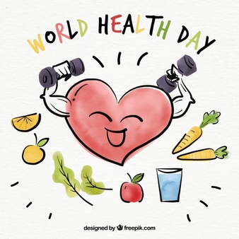 world health day eat healthy illustration