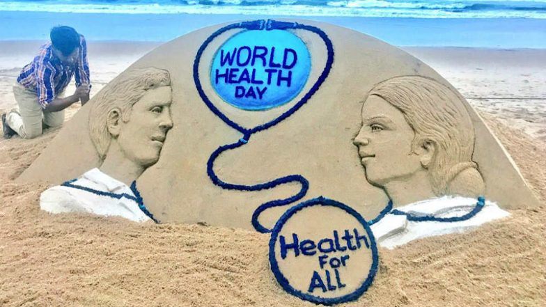 world health day health for all sand art