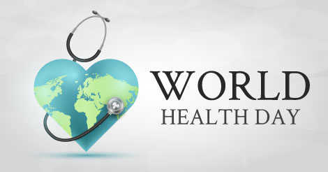 world health day heart shaped earth globe