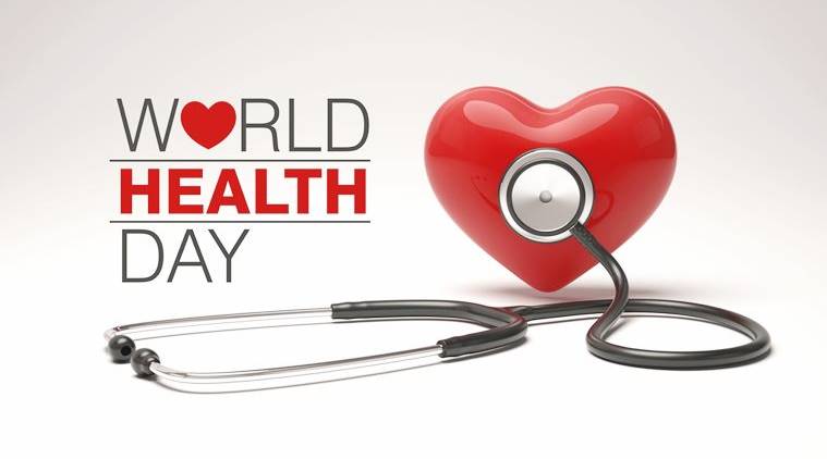 world health day heart with stethoscope