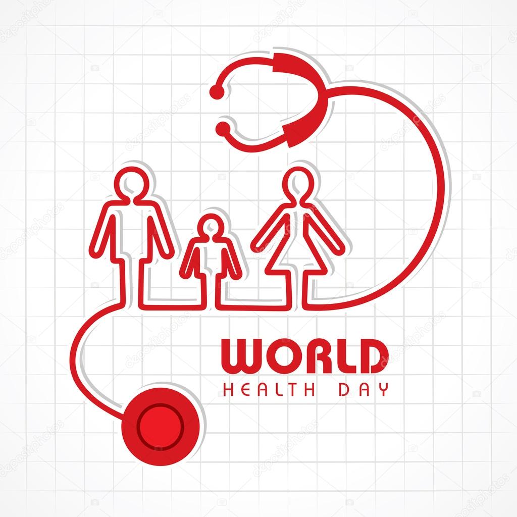 world health day stethoscope illustration