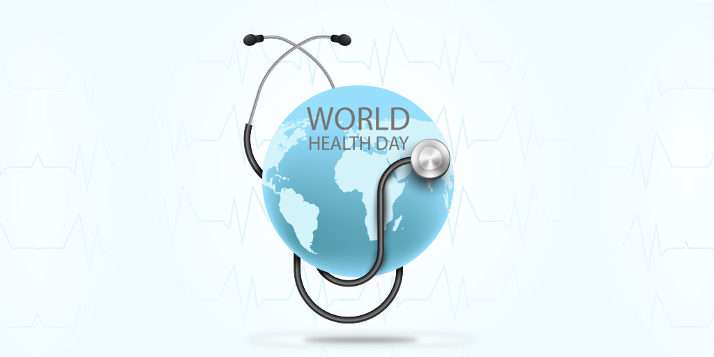 world health day stethoscope with globe